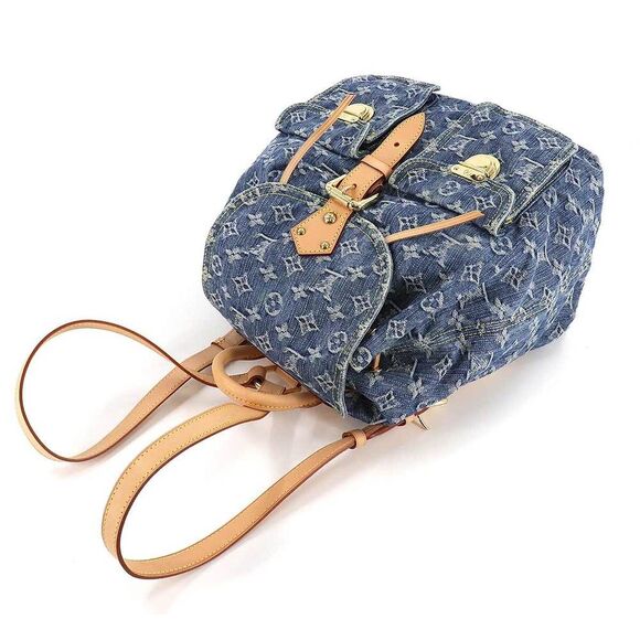 Louis Vuitton Monogram Denim Sac GM Backpack Rucksack Blue - Picture 5 of 10